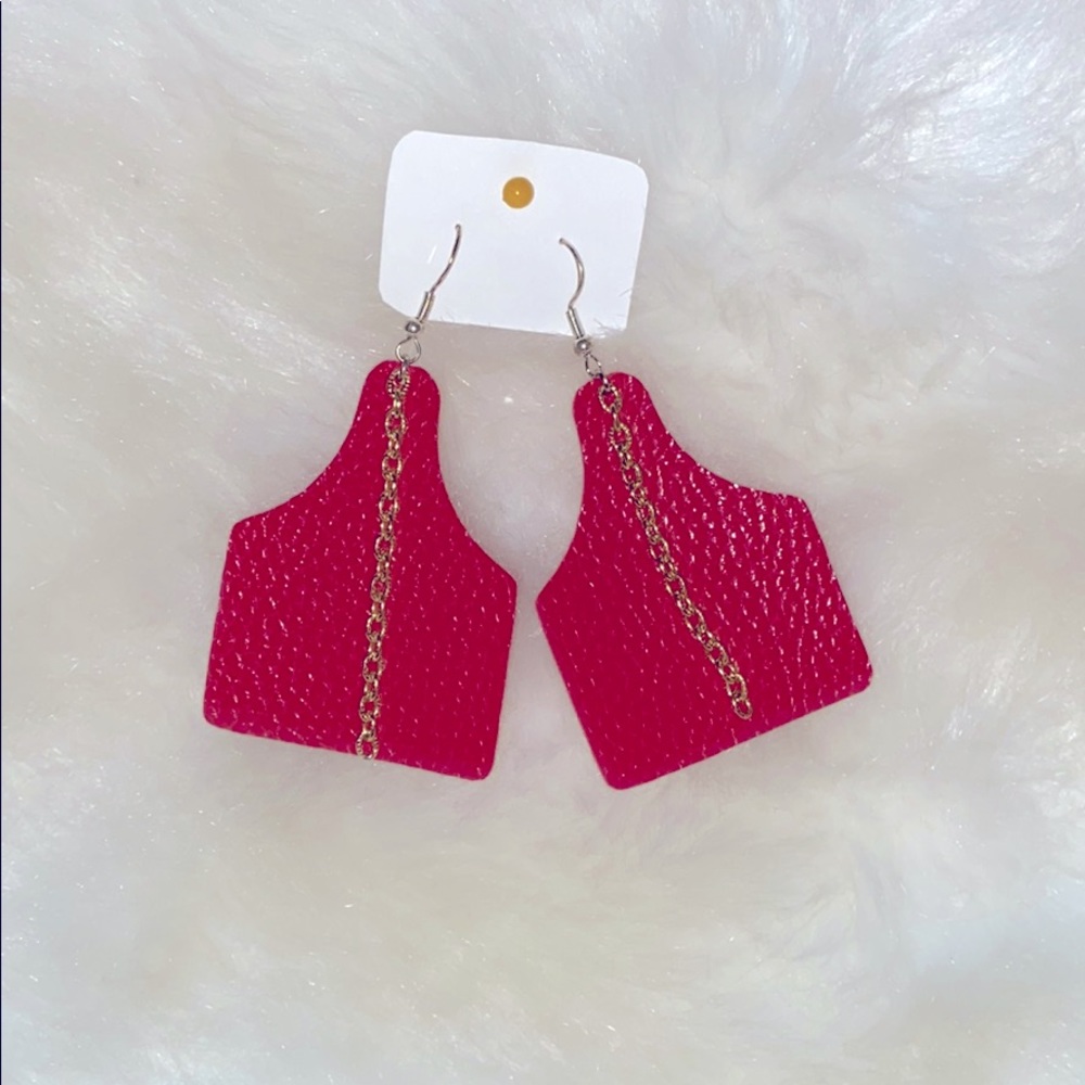 Faux leather earrings